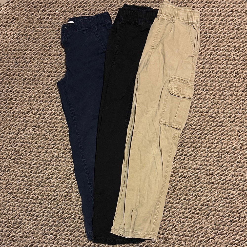 Black, and Tan Cargo Pants and one khaki total of 3 pairs